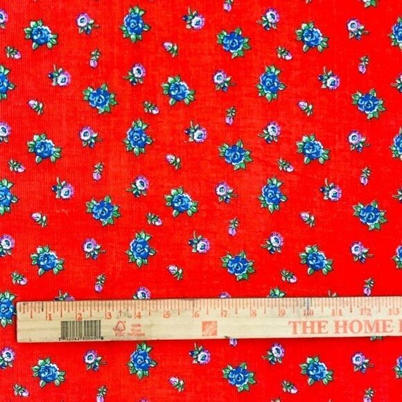 Vintage Small Corduroy Fabric Floral - Picture 6 of 6